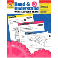 Evan-Moor – Livre de ressources pour l’enseignant « Read And Understand with Leveled Texts », maternelle (EMC3440)-Convient aux enfants de 5 ans et en maternelle